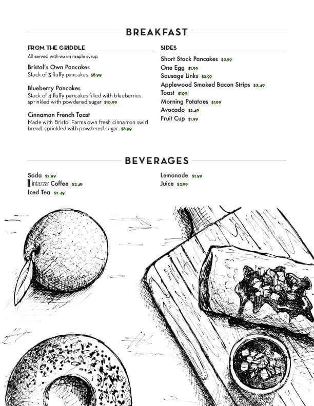 Cafe Menu and Specials Bristol Farms