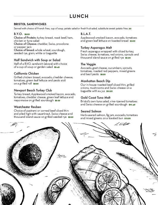 Cafe Menu and Specials Bristol Farms